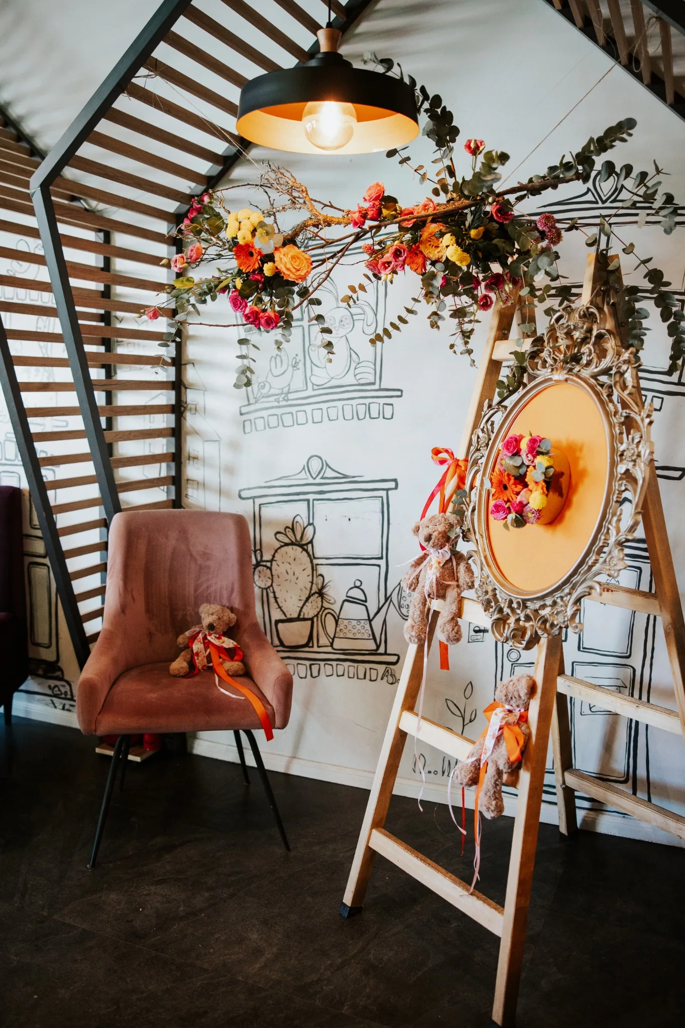 Украса за кръщене – цветен кът